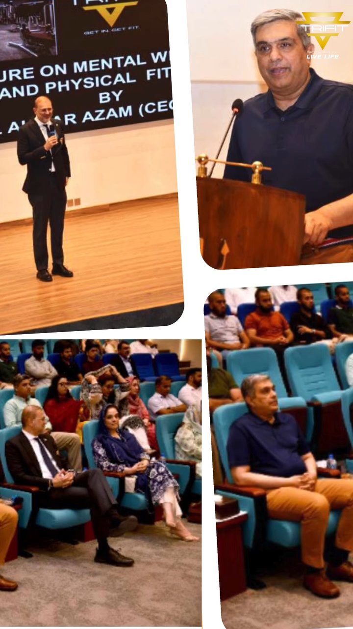 29th September 2025, TriFit CEO Ahmar Azam addressed Officers, CPOs, Sailors, and their families at HQ Coastal Command, Pakistan Navy